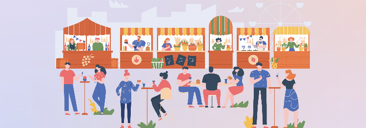 餐饮与集市档口